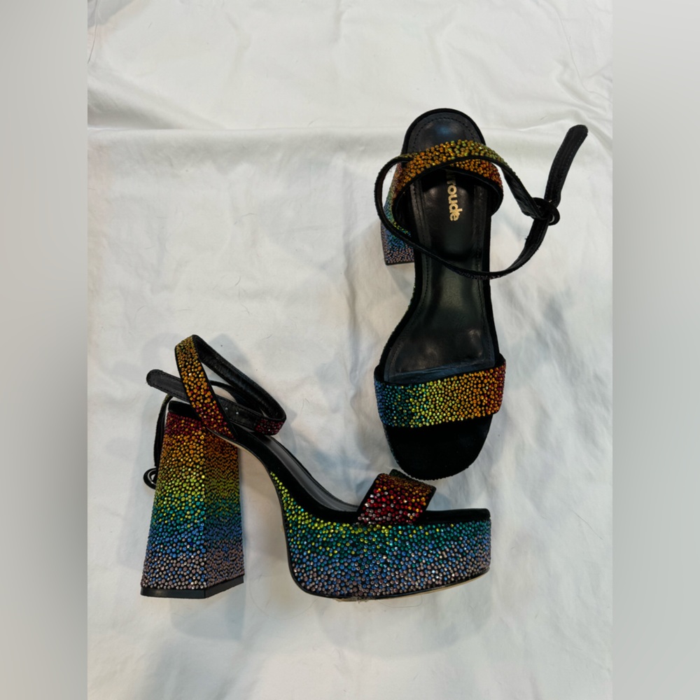 Larroude rainbow heel